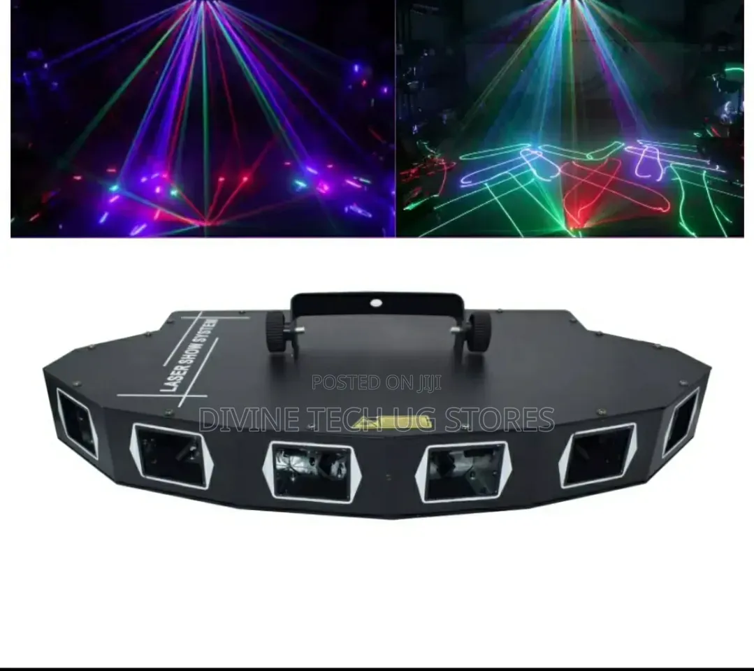 6 Head Laser Show Party Disco Stage Light Full Color With DMX Controls