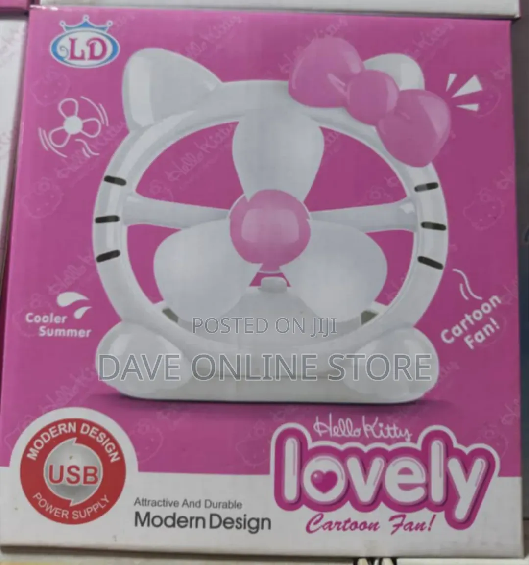 USB Mini Cartoon Fan – Cute Bright Colors, Personal Desktop Fan