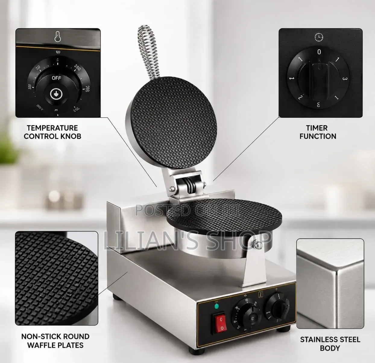 Single Head Commercial Ice Cream Cone or Waffle Maker