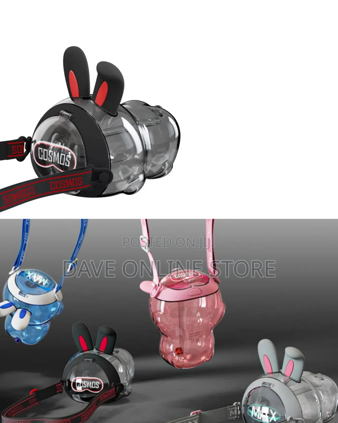 Rabbit Ear Make Sounds Kids Children Plastic Water Bottle