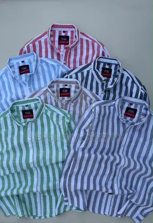 Mens 4F Striped Cotton Long Sleeve Shirt Regular Fit XL.