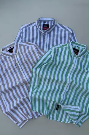 Mens 4F Striped Cotton Long Sleeve Shirt Regular Fit XL.