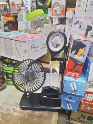 Rechargeable Fan, Phone Holder Reading Lamp MultiFunction Desk Light
