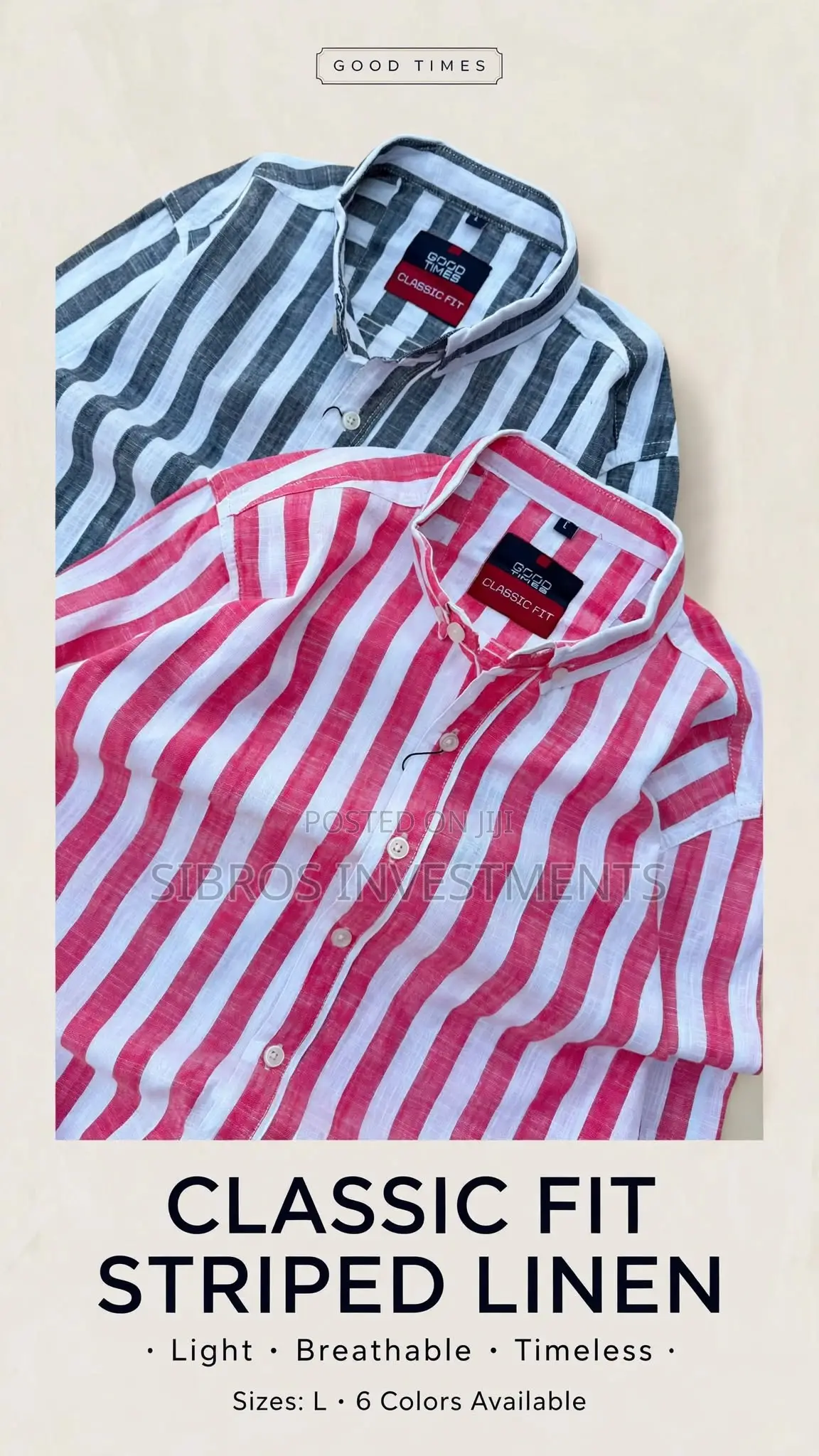Elegant Mens Striped Shirt