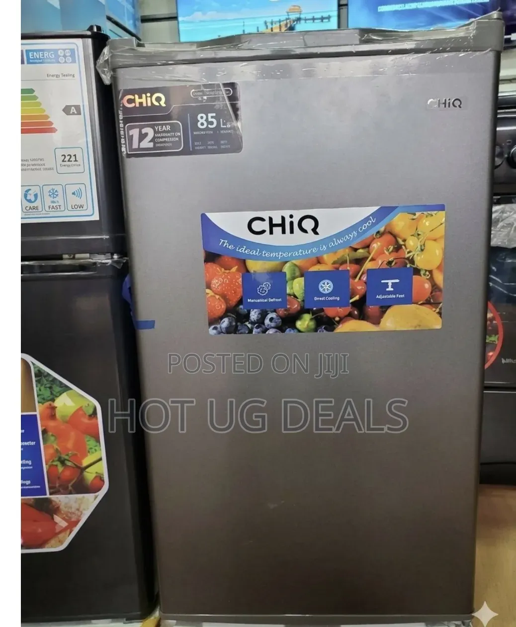 Chiq 120 Liters Single Door Refrigerator Grey