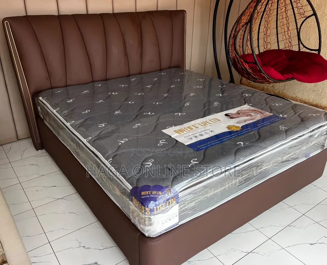 Leather 6*6 Brown Bed