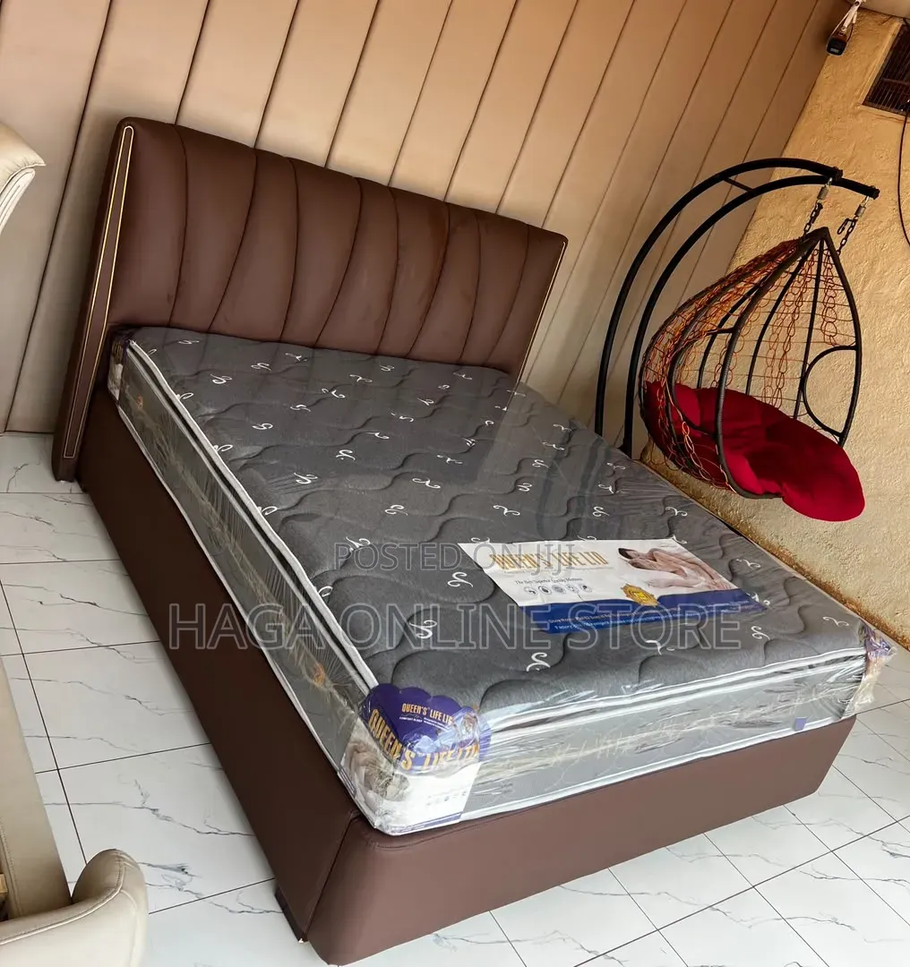 Leather 6*6 Brown Bed