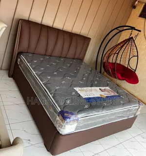 Leather 6*6 Brown Bed