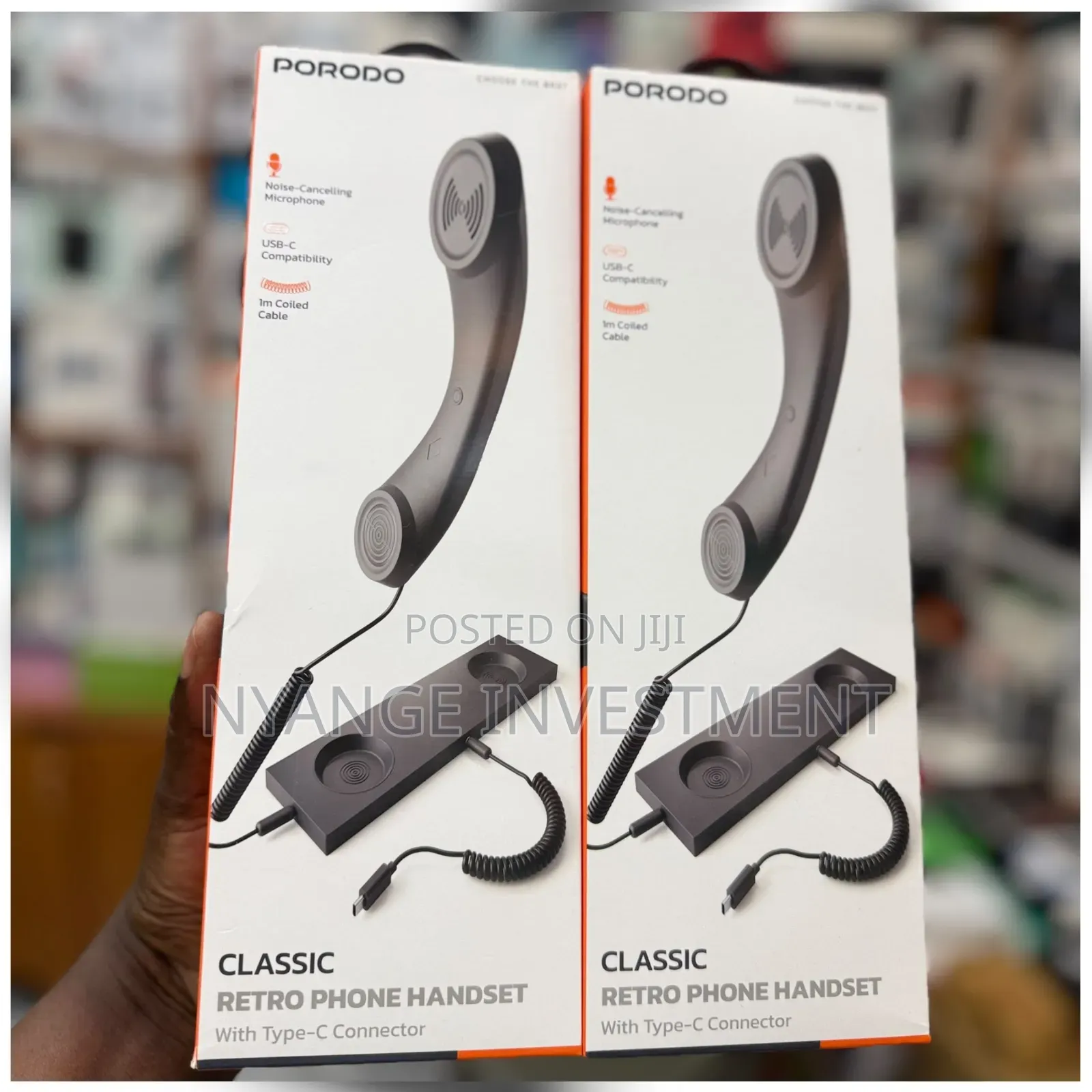 PORODO Classic Retro Phone Handset With Type Connector.