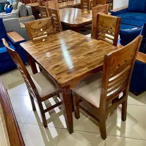 4 Seater Dining Set, Muagavu Wood - Senana Hypermarket