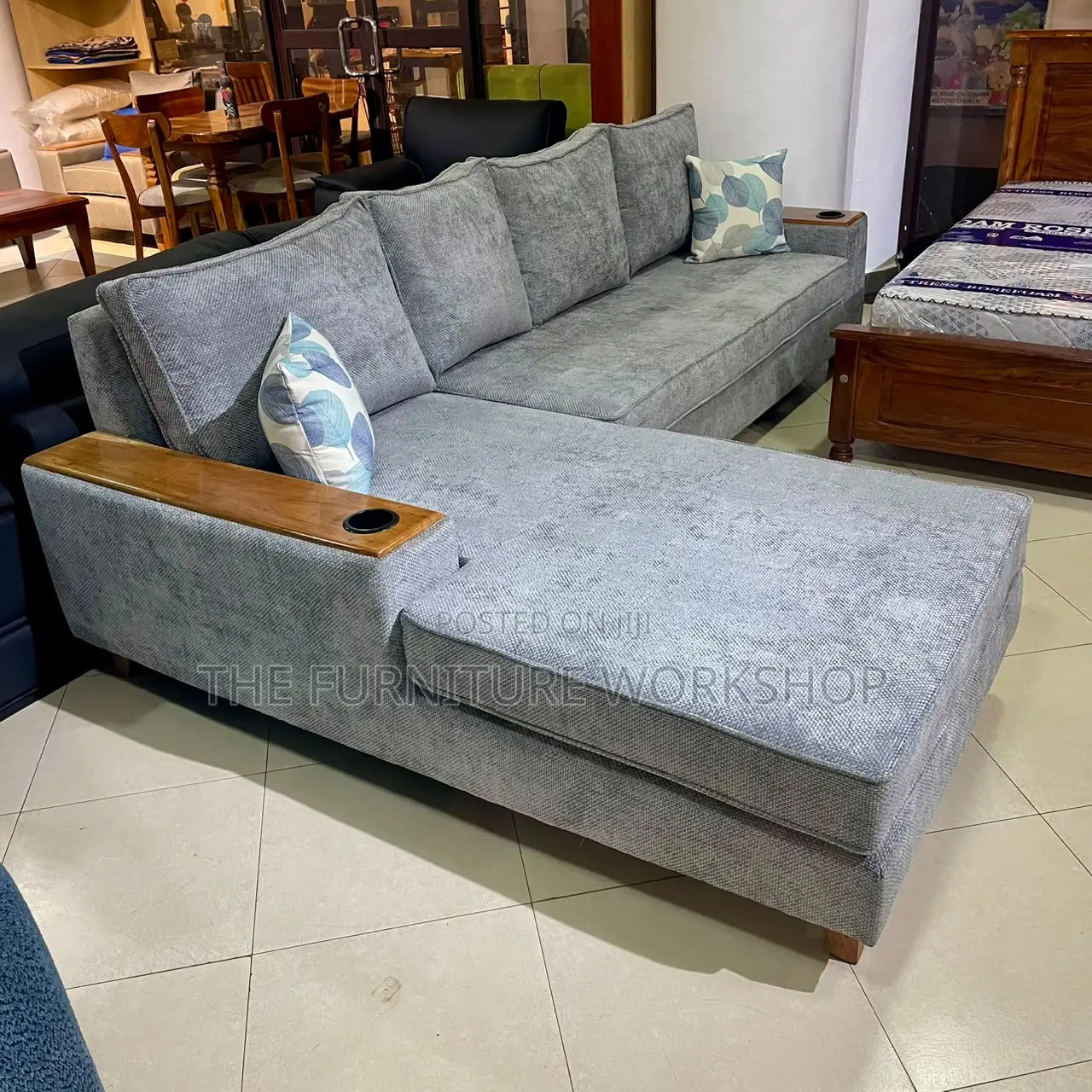 L Sofa Set, Gray - Senana Hypermarket