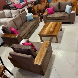 6 Seater Sofa, Coffee Brown - Senana Hypermarket