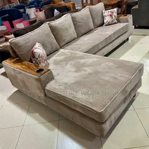 Beige Cordury L Sofa Set - Senana Hypewrmarket