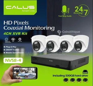 CALUS Smart Live 4-Channel XVR Security Camera Kit.500GB Hard Drive