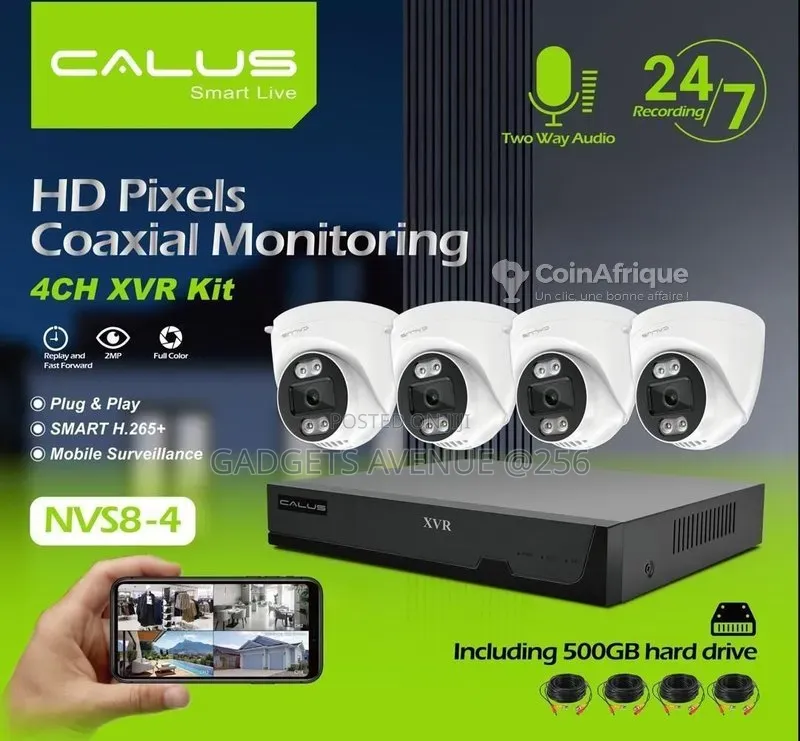 CALUS Smart Live 4-Channel XVR Security Camera Kit.500GB Hard Drive