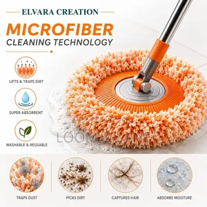 Rotatable Cleaning Mop With Adjustable Long Handle