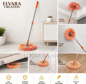 Rotatable Cleaning Mop With Adjustable Long Handle