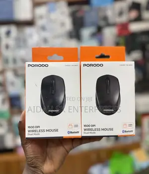 Black Porodo 1600 DPI Wireless Mouse Dual Mode.