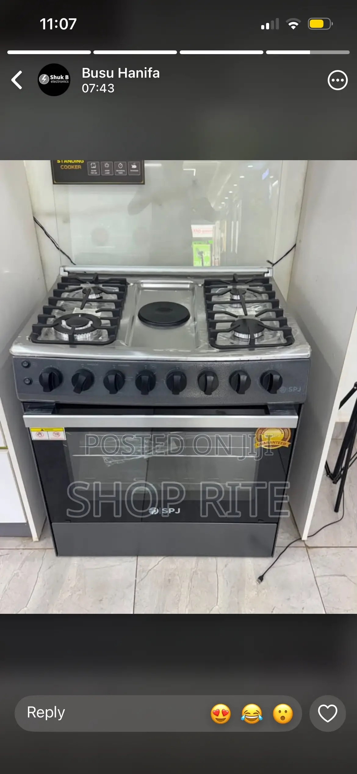 SPJ 4gas 1 Electric 80/60cm Electric Oven Cooker