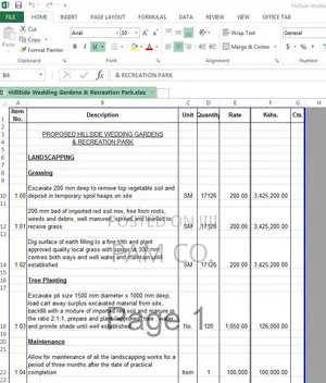 Bills of Quantities and Measurement Works