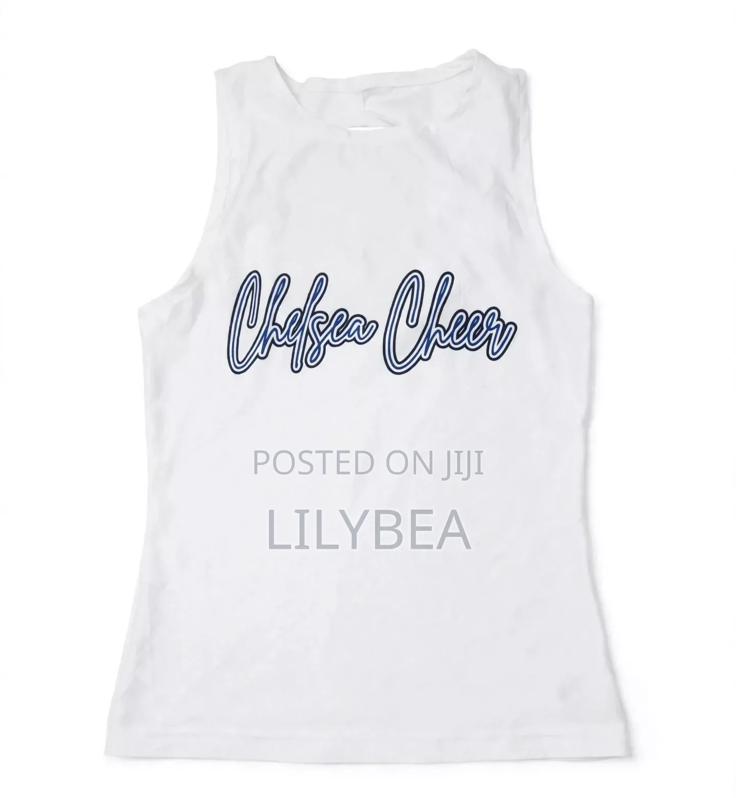 American Virsity Crop Top White - Open Back - Size S/M
