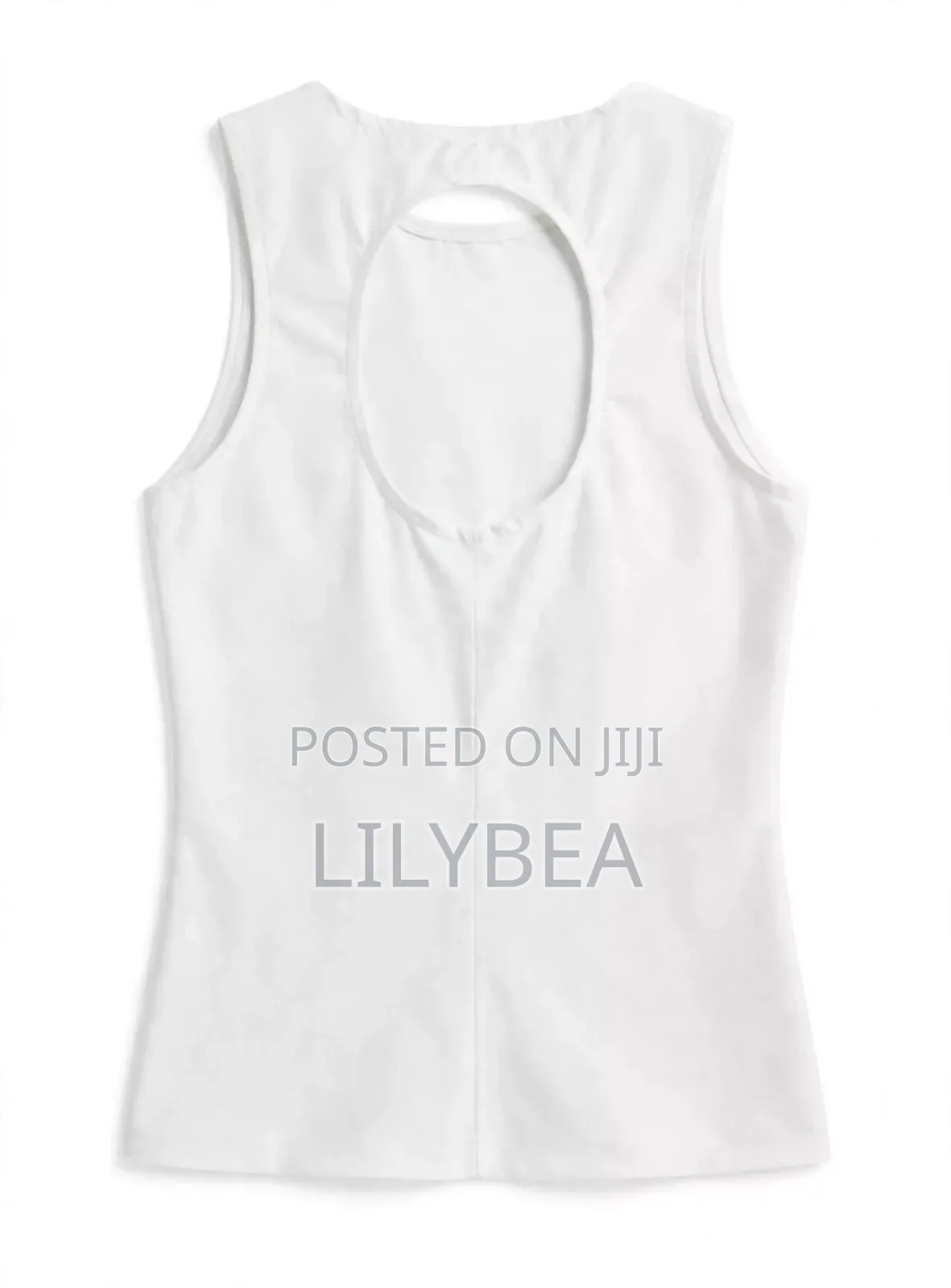 American Virsity Crop Top White - Open Back - Size S/M