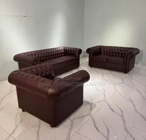 Sofas/Original Leather Chesterfield Sofas Set.