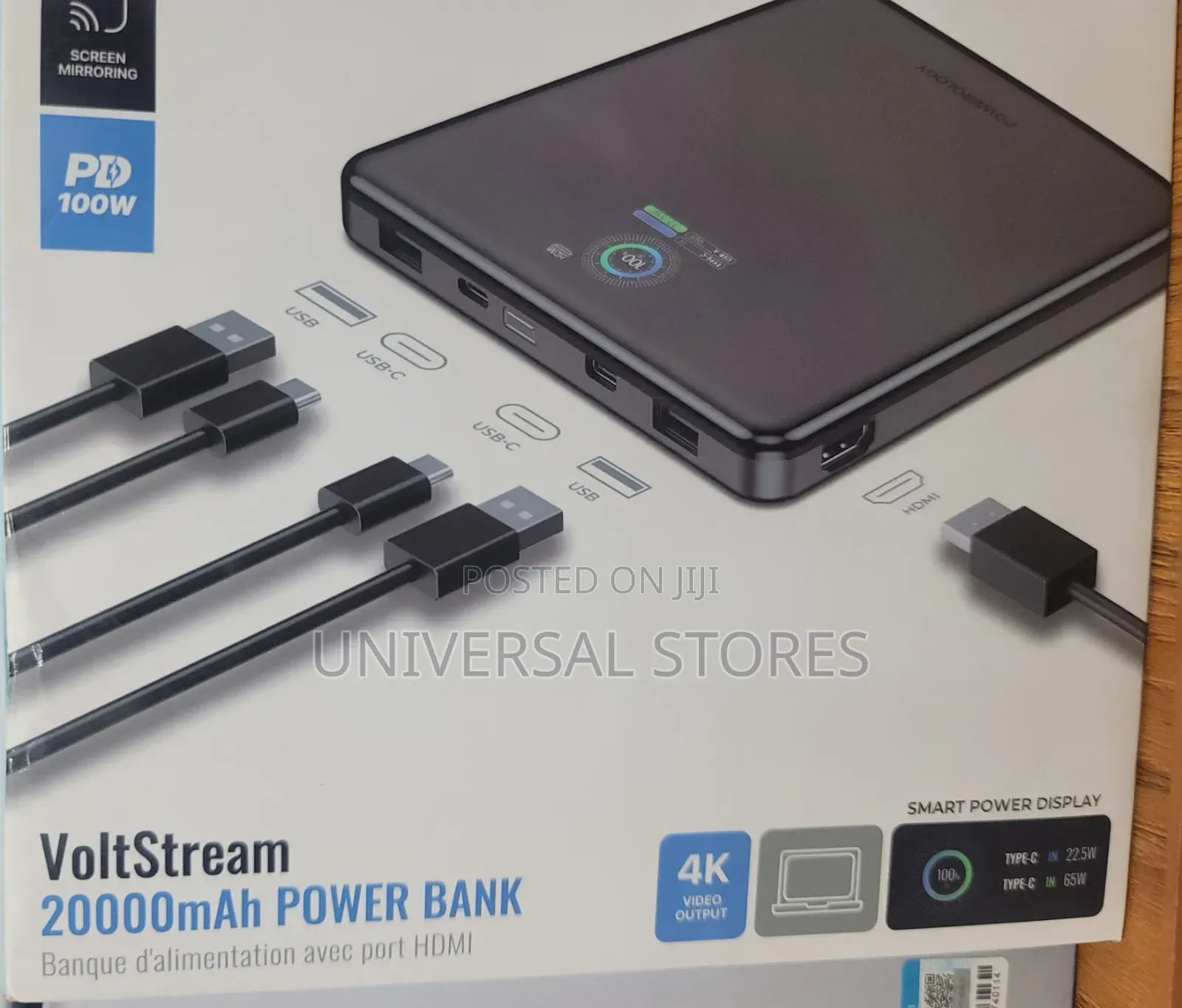 Powerology VoltStream 20000mAh Power Bank (100W PD)