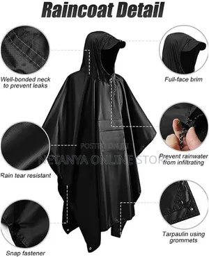 Pancho Lightweight New Hooded Adult Rain Coat