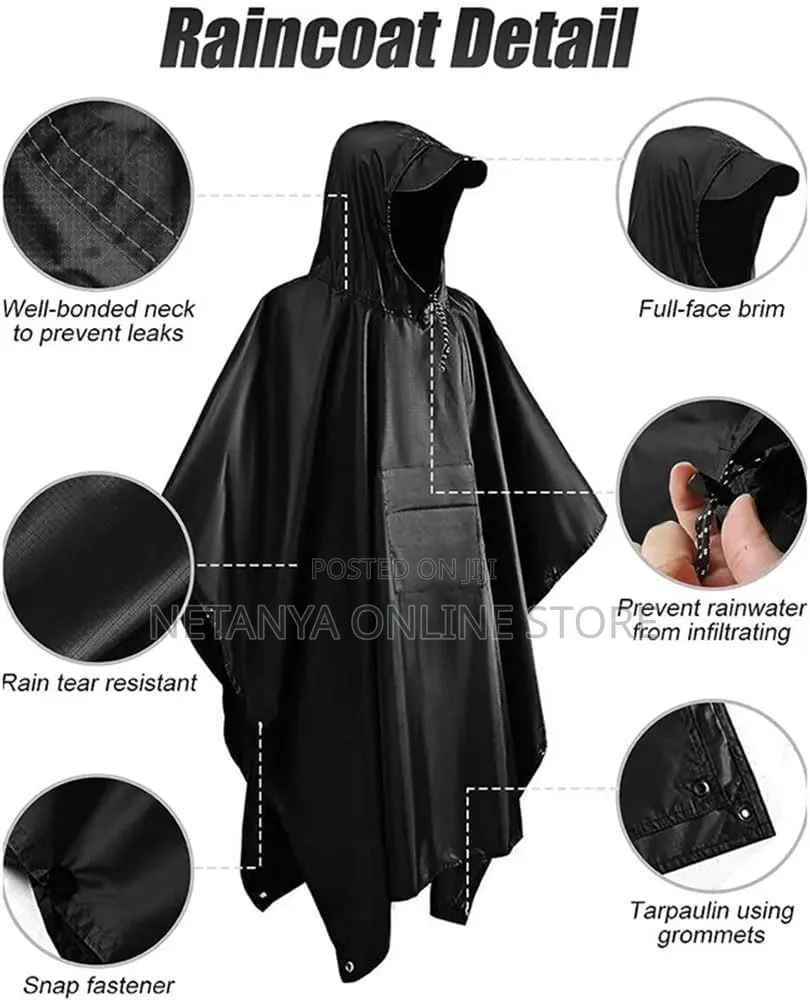 Pancho Lightweight New Hooded Adult Rain Coat