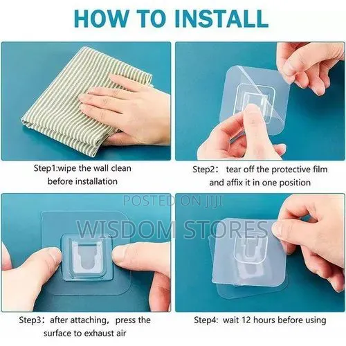 Double-Sided Strong Self-Adhesive Hook 12pcs
