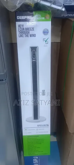 Geepas GF21167N Digital Tower Fan Remote Control,3Speeds