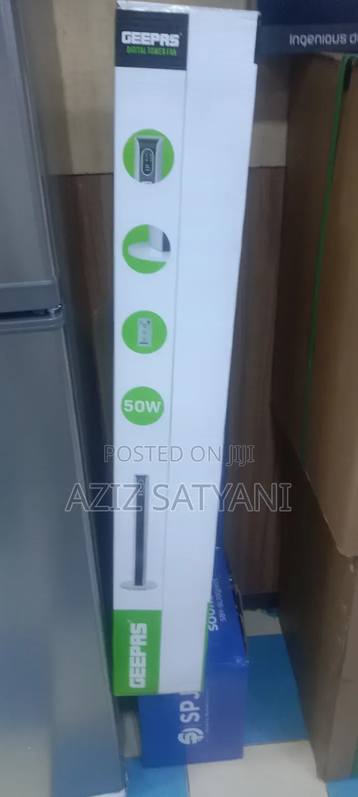 Geepas GF21167N Digital Tower Fan Remote Control,3Speeds