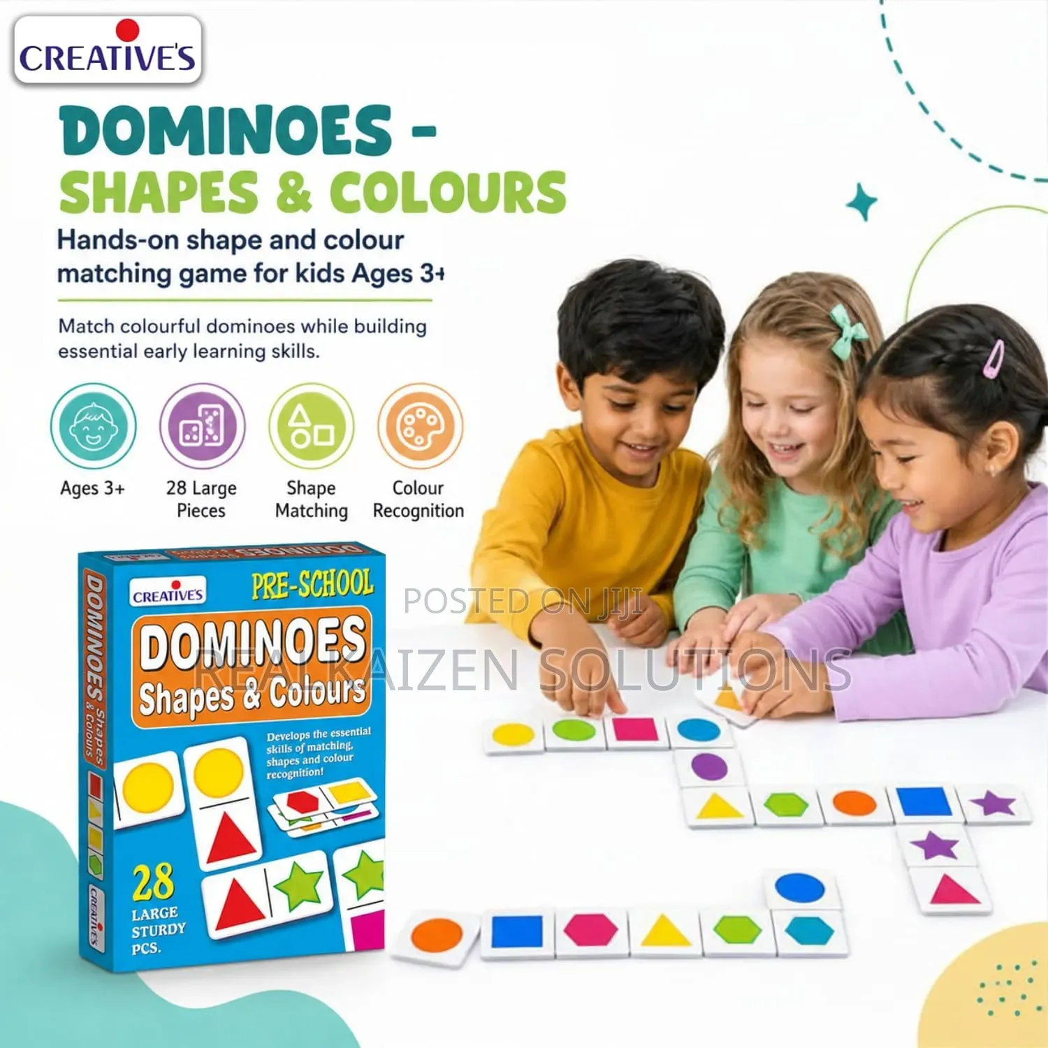 CREATIVES Educational Dominoes Shapes and Colours Card Game