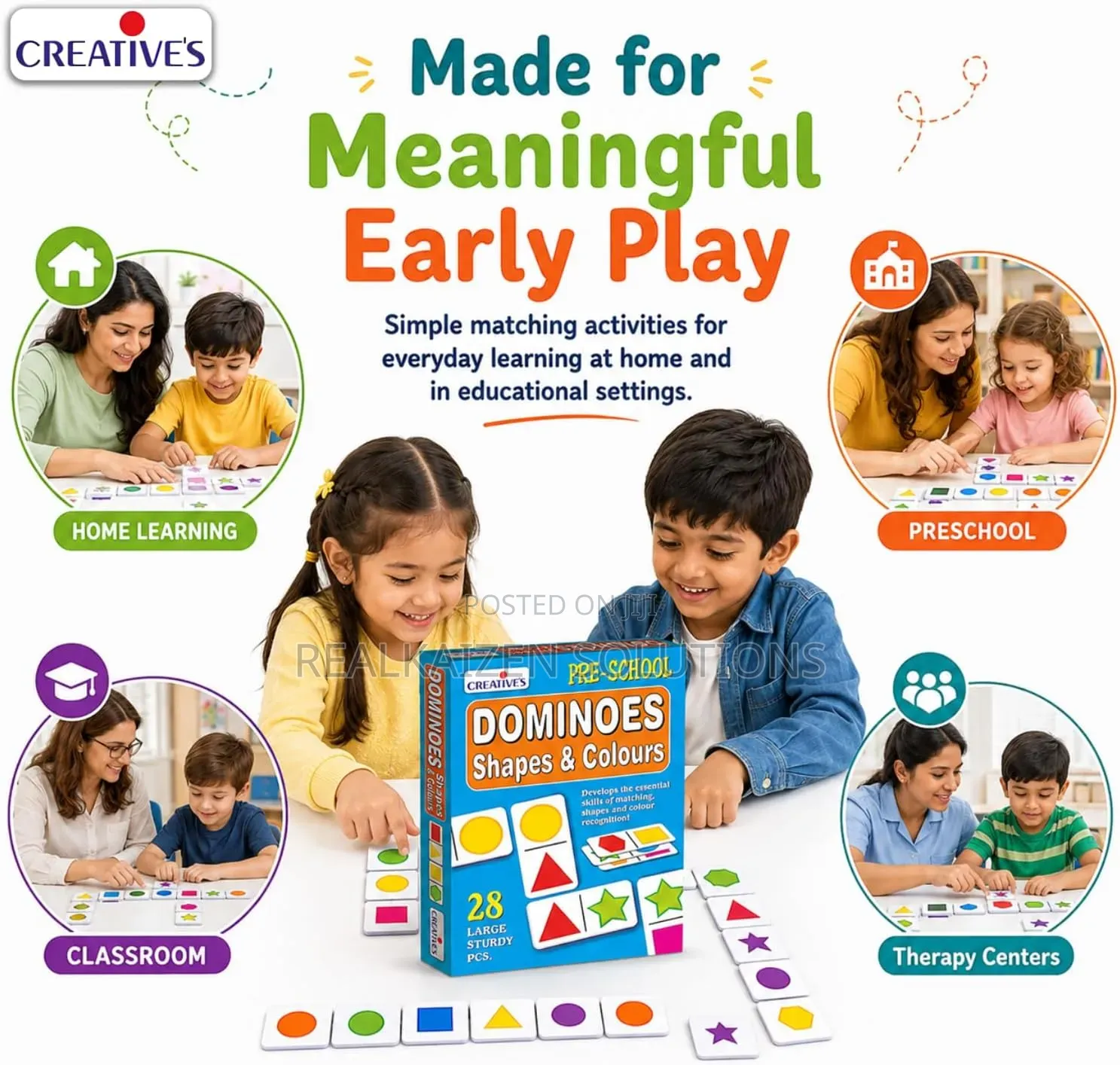 CREATIVES Educational Dominoes Shapes and Colours Card Game