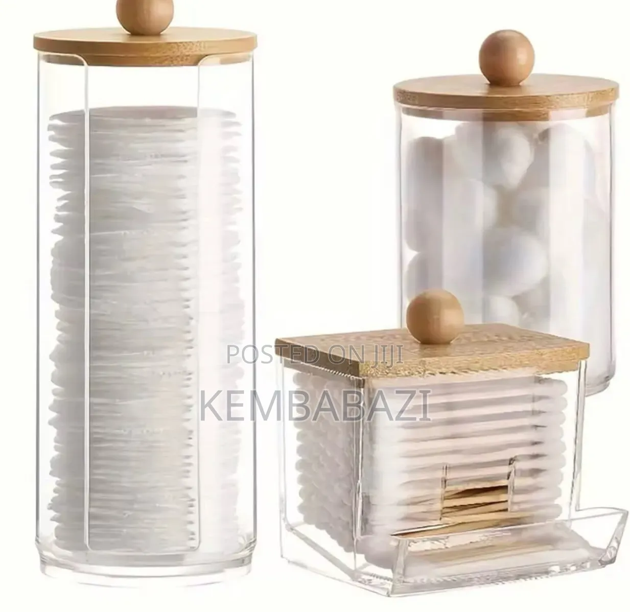 3Pieces Cotton Pad, Ear Buds Storage Set