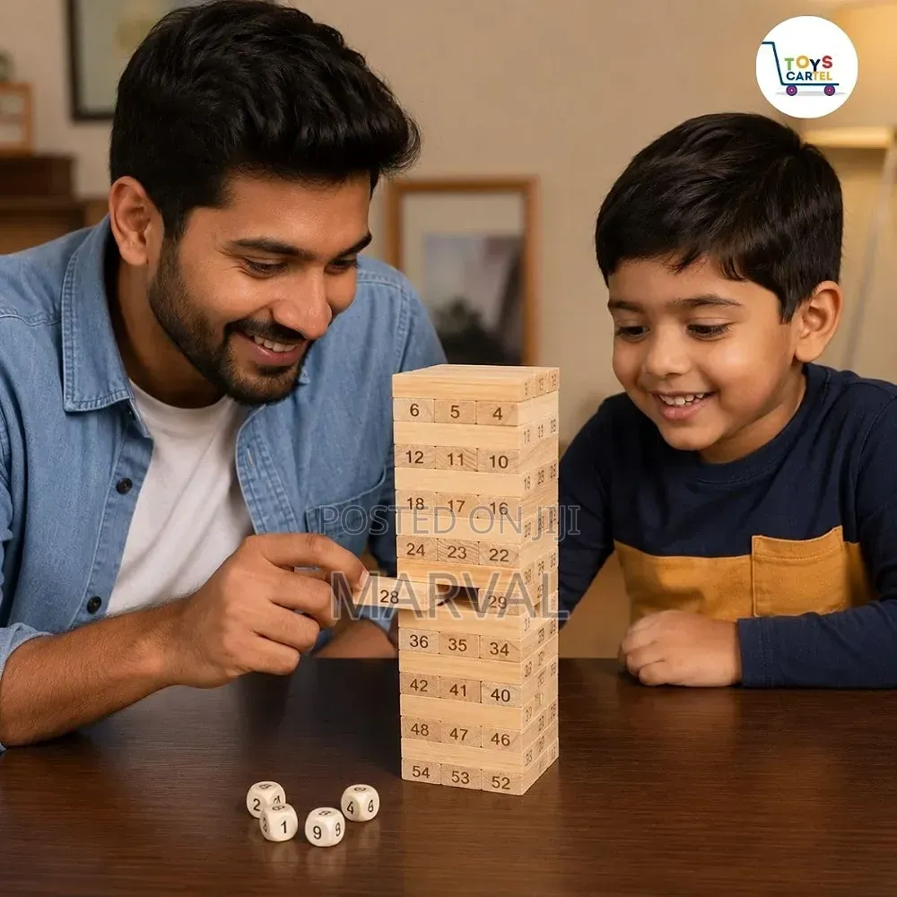 54 Piece Wooden Blocks Stacking Toys
