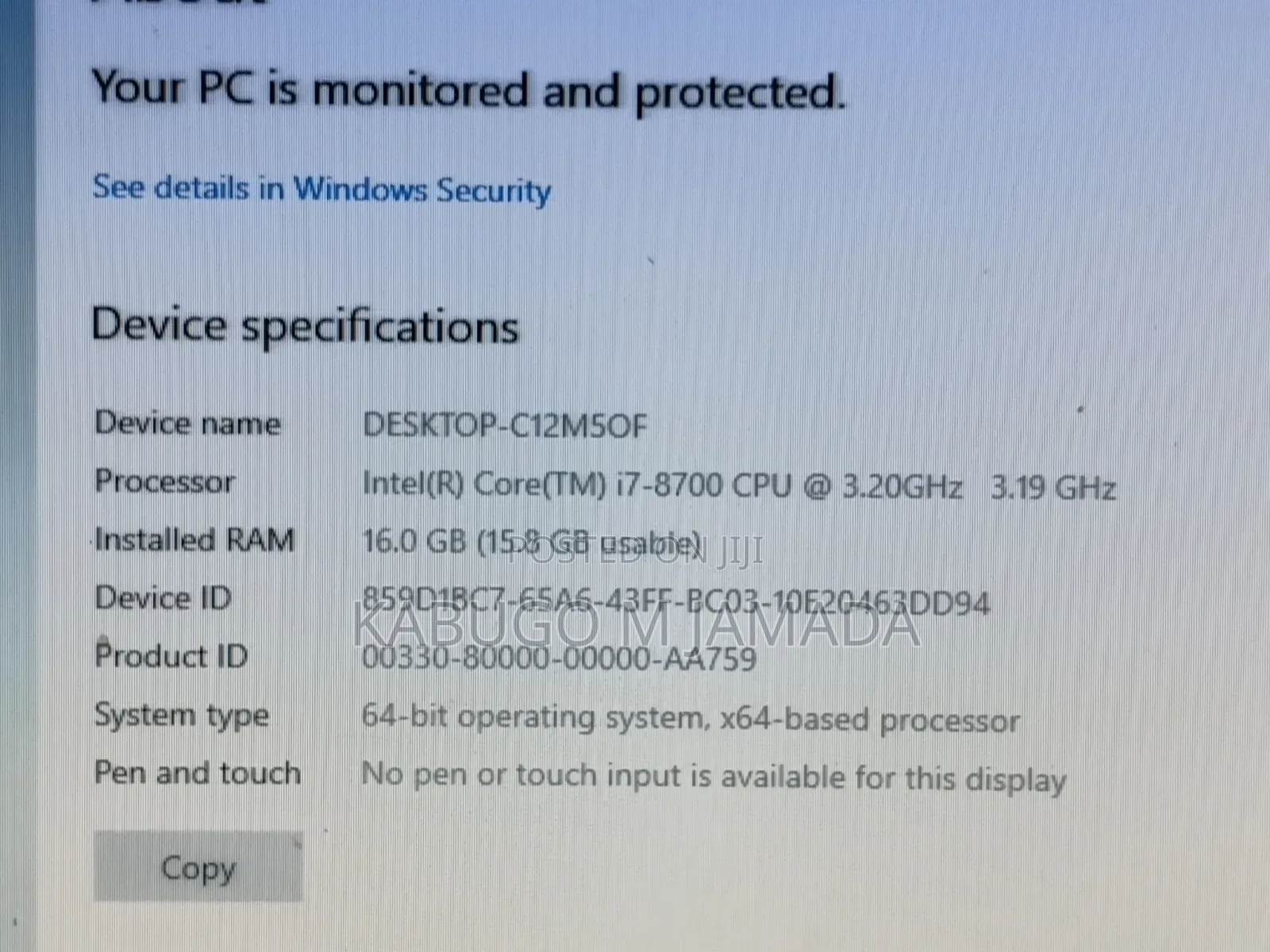 Desktop Computer Dell OptiPlex 7060 16GB Intel Core i7 HDD 500GB