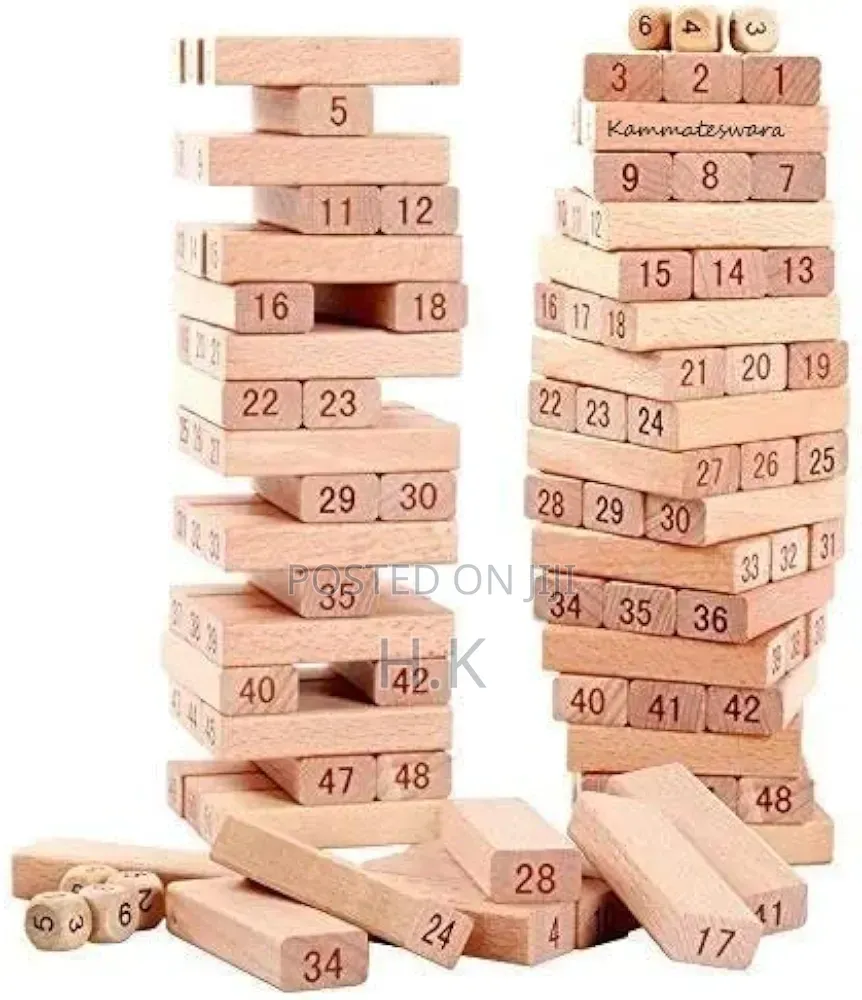 54-Piece Wooden Stacking Block Game