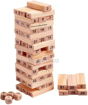 54-Piece Wooden Stacking Block Game