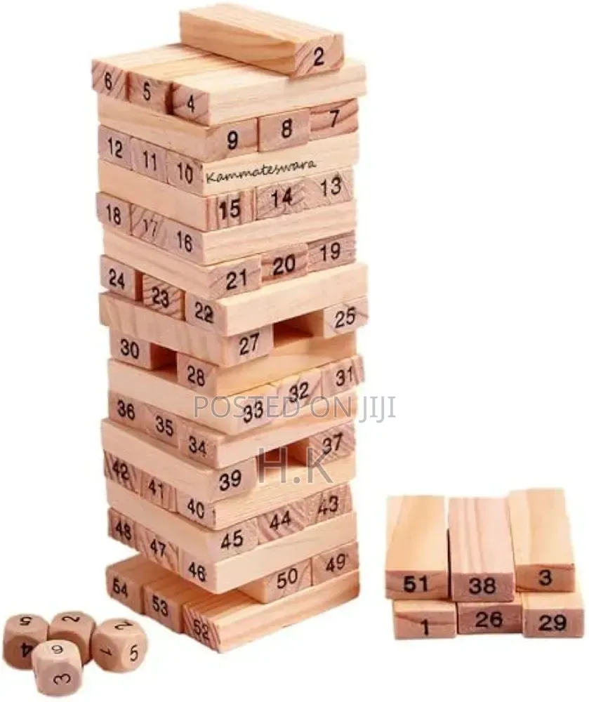 54-Piece Wooden Stacking Block Game