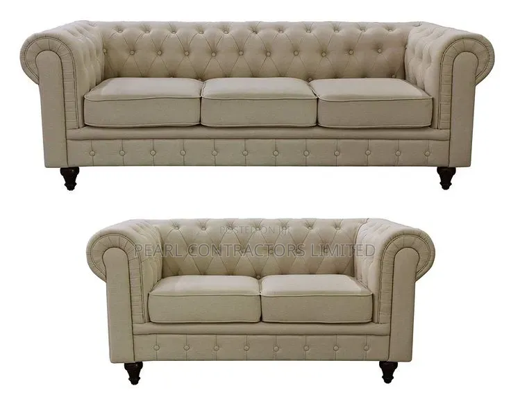 Sofas/Cream 5 Seater Chesterfield Sofas in Any Colour 2,000,000/-