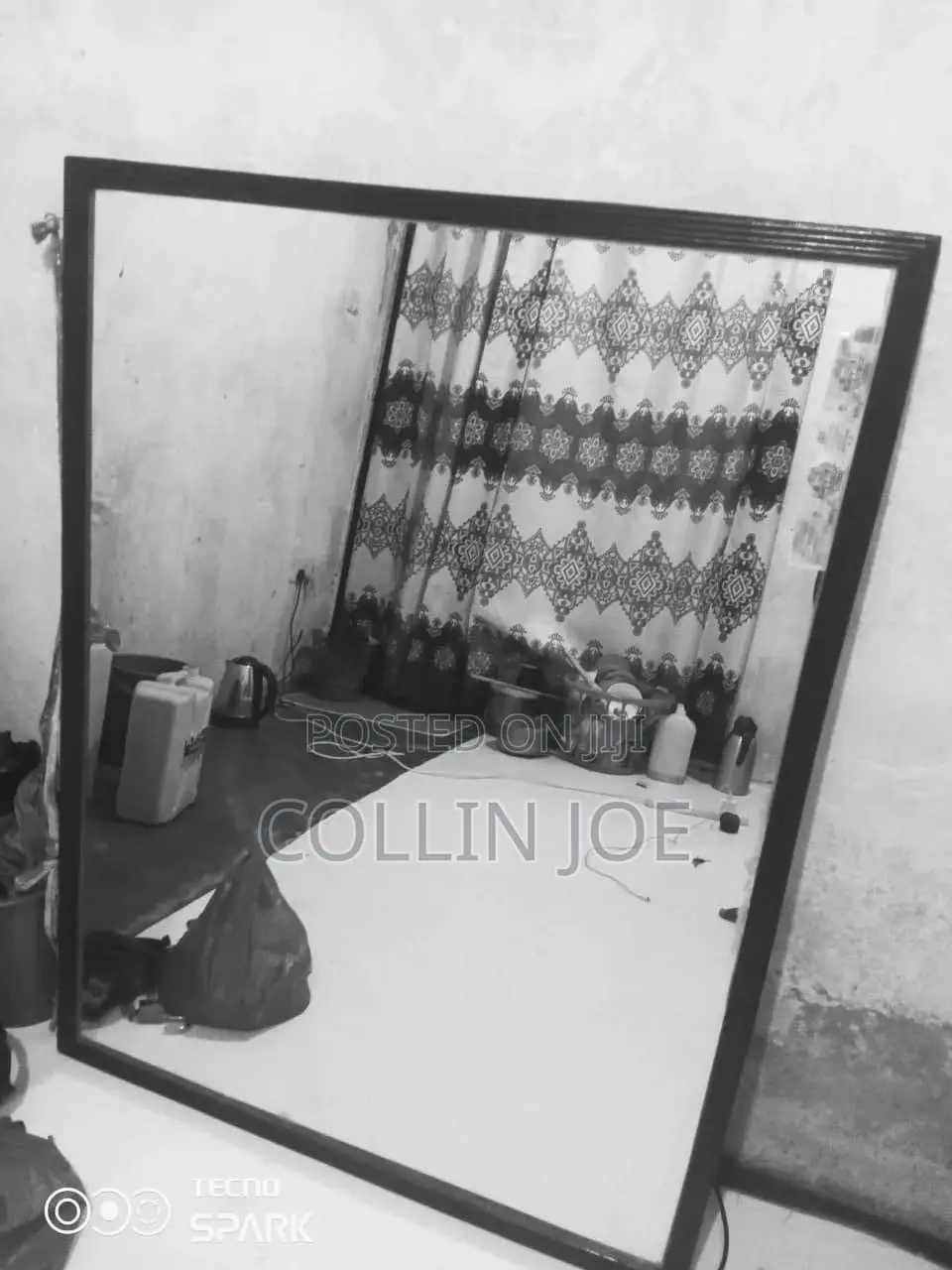 Large Wide Salon Mirror With Black Frame (1.26m X 1m)
