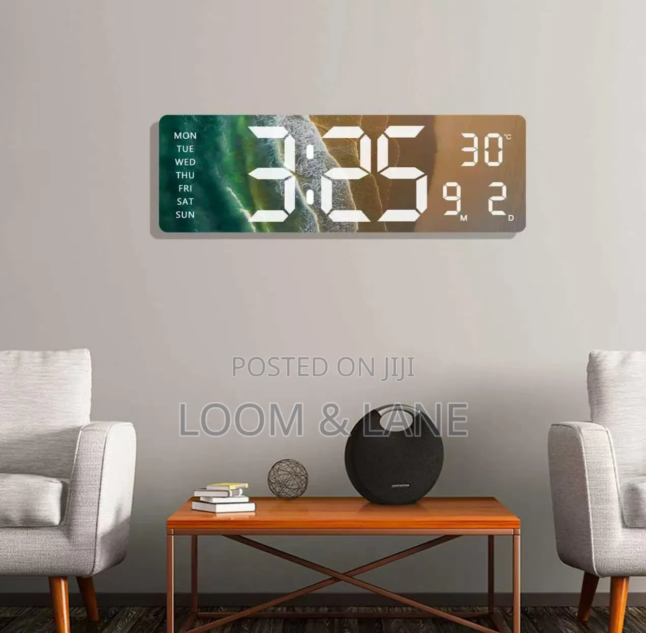Modern, Rectangular Large LED Digital Wall Clock