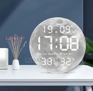 Moon-Design Digital LED Wall and Desk Clock