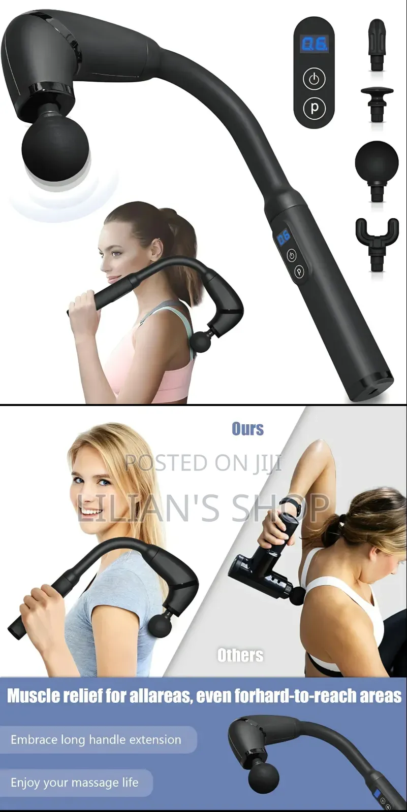 Massage Gun Deep Tissue With Upgraded Extension Handle