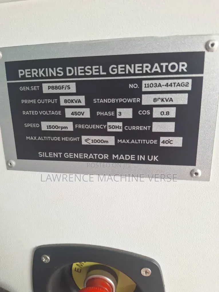 Diesel Generator Super Silent 80kva Perkins