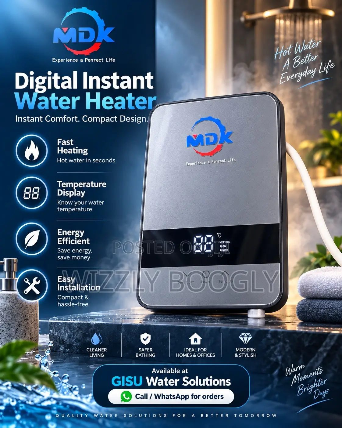MDK Premium Digital Instant Water Heater.