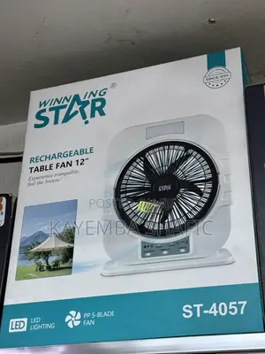 Winning Star ST-4057 Rechargeable 12" Table Fan With Emergency Light