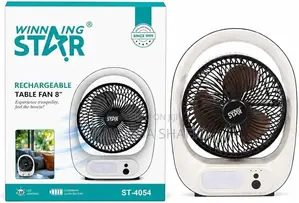 Winning Star 8" Rechargeable Table Fan ST-4054 With Built-in LED Light